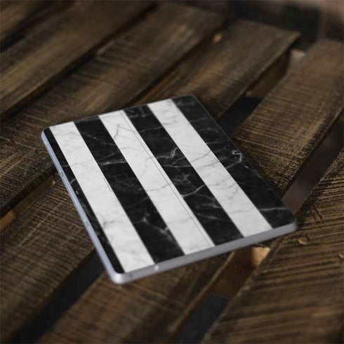 Black and White Striped Marble Surface Go Skin