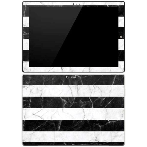 Black and White Striped Marble Surface Pro 3 Skin