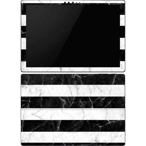 Black and White Striped Marble Surface Pro 6 Skin