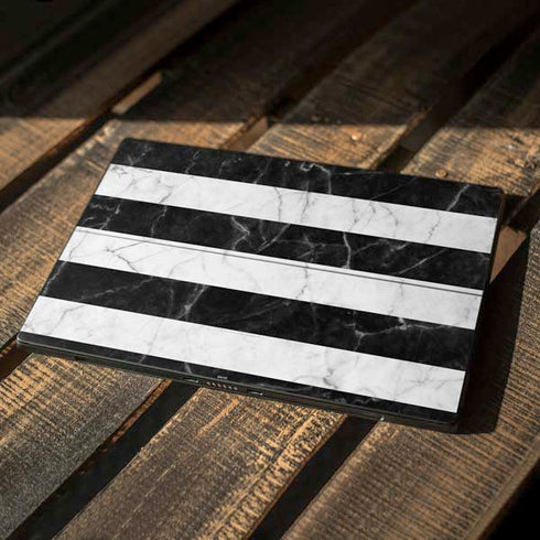 Black and White Striped Marble Surface Pro 7 Skin
