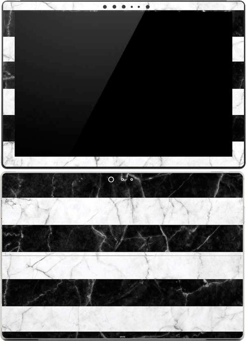 Black and White Striped Marble Surface Pro (2017) Skin