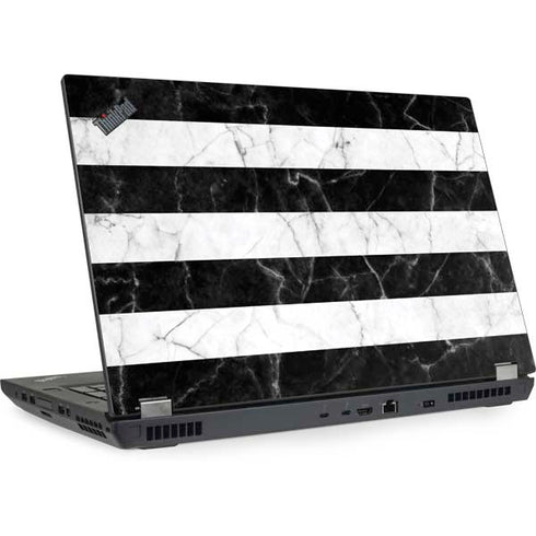 Black and White Striped Marble Lenovo ThinkPad Skin