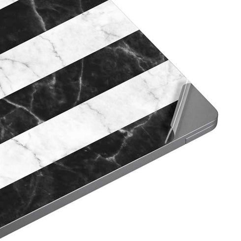 Black and White Striped Marble Universal Laptop 11in (8.8 x 6.2in) Skin