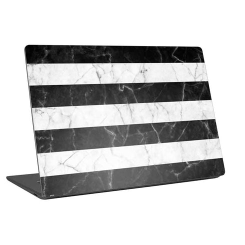 Black and White Striped Marble Universal Laptop 13in (10.6 x 7.6in) Skin