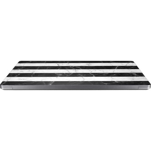 Black and White Striped Marble Universal Laptop 14in (11.4 x 8.2in) Skin