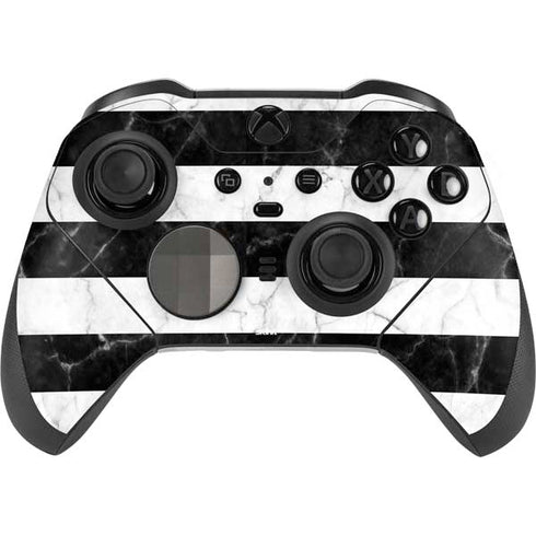 Black and White Striped Marble Xbox Elite Wireless Controller Series 2 Skin