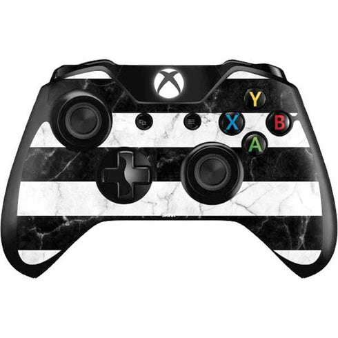 Black and White Striped Marble Xbox One Controller Skin