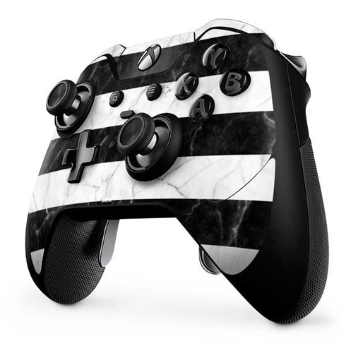 Black and White Striped Marble Xbox One Elite Controller Skin