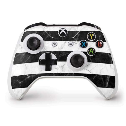 Black and White Striped Marble Xbox One S Controller Skin