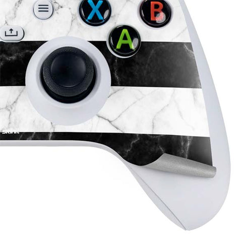 Black and White Striped Marble Xbox Series S Bundle Skin