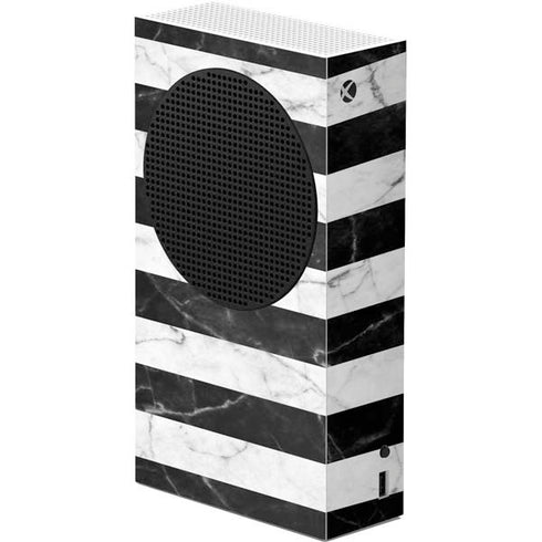 Black and White Striped Marble Xbox Series S Console Skin