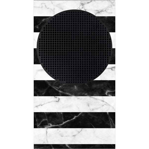 Black and White Striped Marble Xbox Series S Console Skin