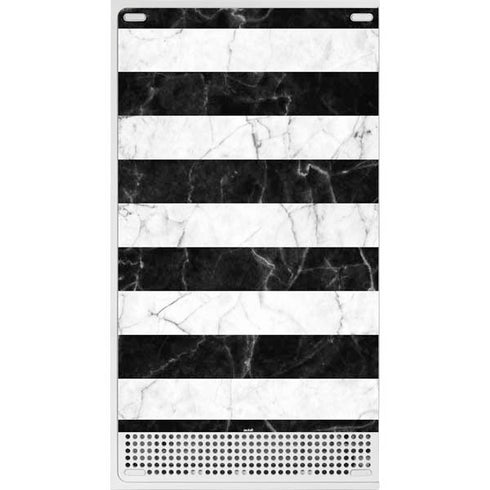 Black and White Striped Marble Xbox Series S Console Skin