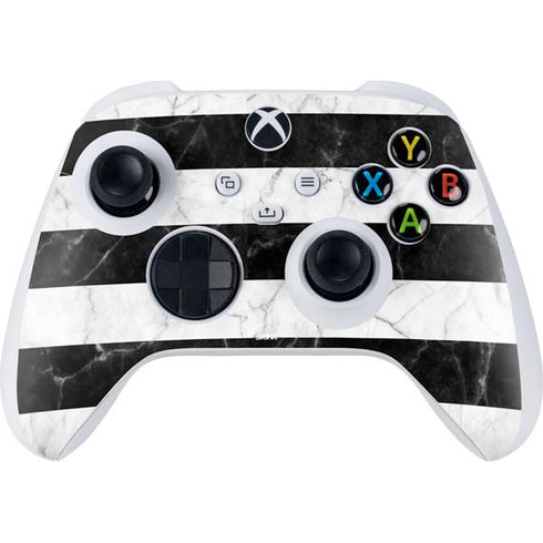 Black and White Striped Marble Xbox Series S Controller Skin