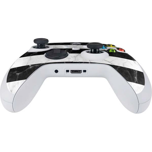 Black and White Striped Marble Xbox Series S Controller Skin