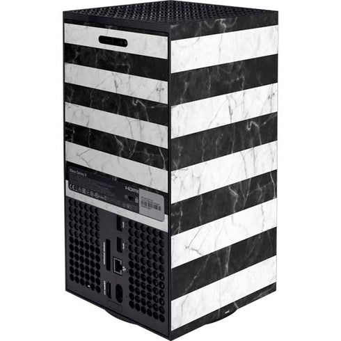 Black and White Striped Marble Xbox Series X Bundle Skin