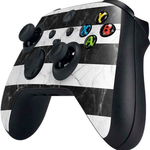 Black and White Striped Marble Xbox Series X Controller Skin