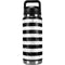 Black and White Striped Marble YETI Rambler 26oz Bottle Skin