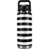 Black and White Striped Marble YETI Rambler 26oz Bottle Skin