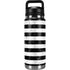 Black and White Striped Marble YETI Rambler 26oz Bottle Skin