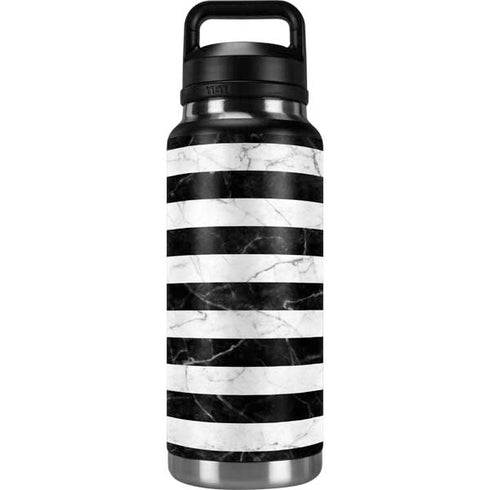Black and White Striped Marble YETI Rambler 36oz Bottle Skin