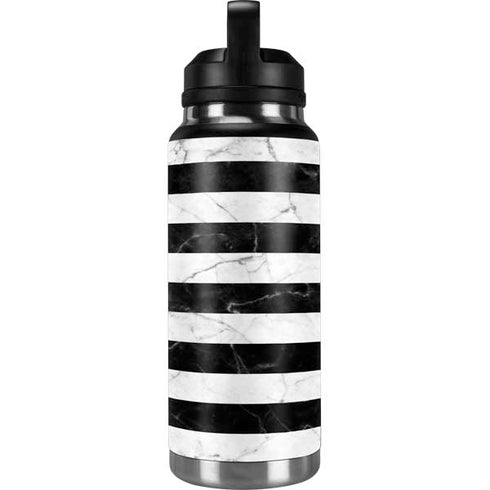 Black and White Striped Marble YETI Rambler 36oz Bottle Skin
