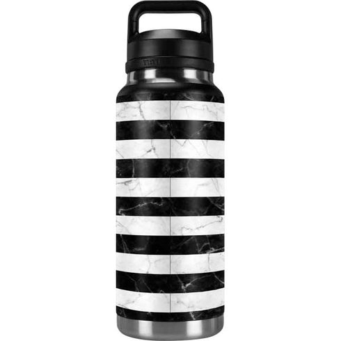 Black and White Striped Marble YETI Rambler 36oz Bottle Skin