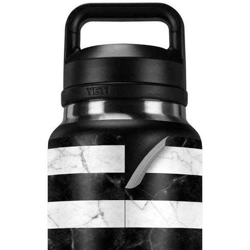Black and White Striped Marble YETI Rambler 36oz Bottle Skin