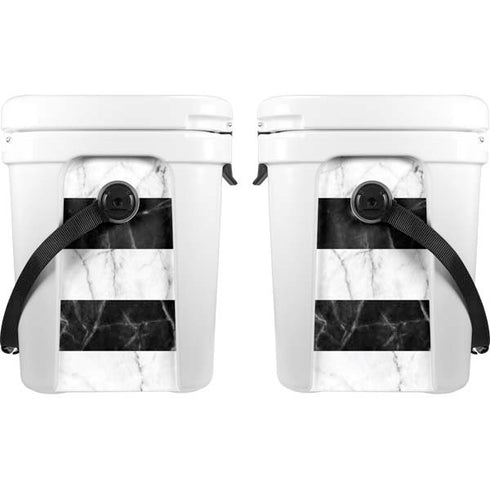 Black and White Striped Marble YETI Roadie 24 Hard Cooler Skin