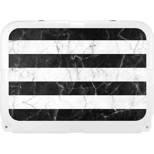 Black and White Striped Marble YETI Tundra 35 Hard Cooler Skin