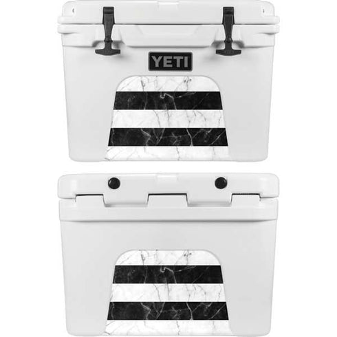 Black and White Striped Marble YETI Tundra 35 Hard Cooler Skin