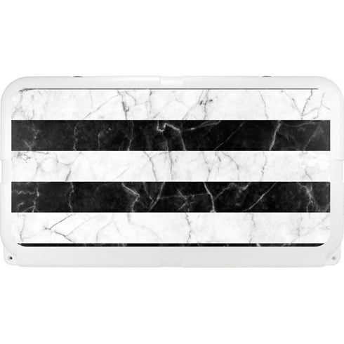 Black and White Striped Marble YETI Tundra 65 Hard Cooler Skin