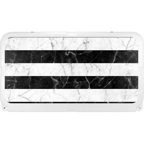 Black and White Striped Marble YETI Tundra 75 Hard Cooler Skin