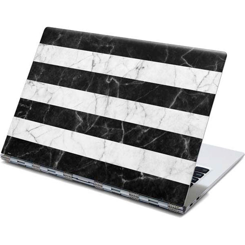Black and White Striped Marble Yoga 910 2-in-1 14in Touch-Screen Skin