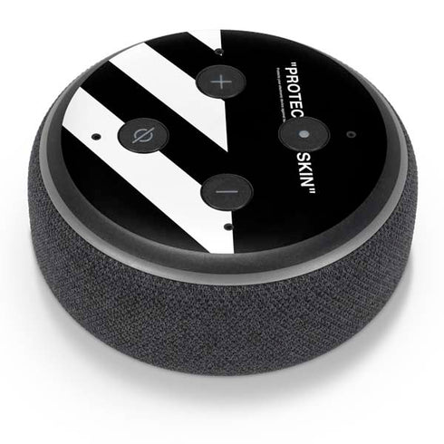 Black and White Stripes Amazon Echo Dot Skin