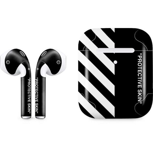 Black and White Stripes Apple AirPods 2 Skin