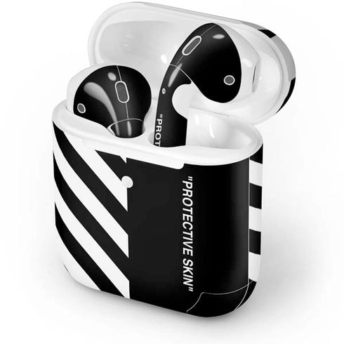 Black and White Stripes Apple AirPods Skin