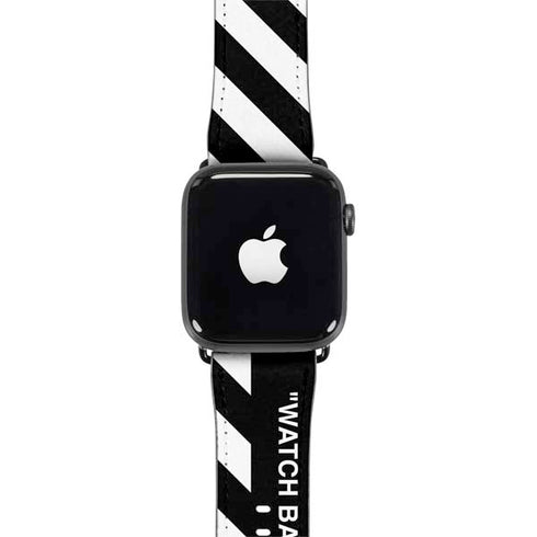 Black and White Stripes Apple Watch Band 42-44mm
