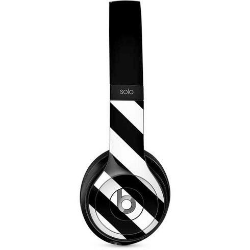 Black and White Stripes Beats Solo 2 Wired Skin