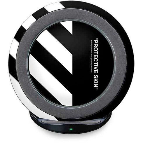 Black and White Stripes Fast Charge Wireless Charging Stand Skin