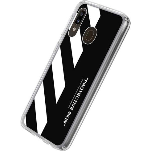 Black and White Stripes Galaxy A20 Clear Case