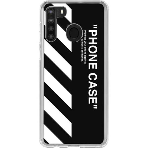 Black and White Stripes Galaxy A21 Clear Case
