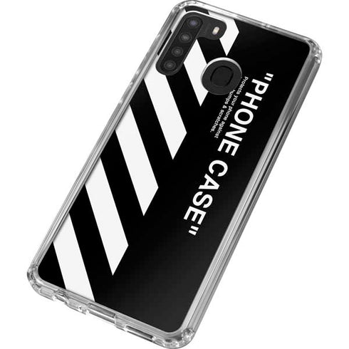 Black and White Stripes Galaxy A21 Clear Case