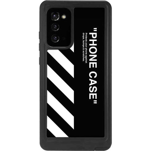 Black and White Stripes Galaxy Note20 5G Waterproof Case