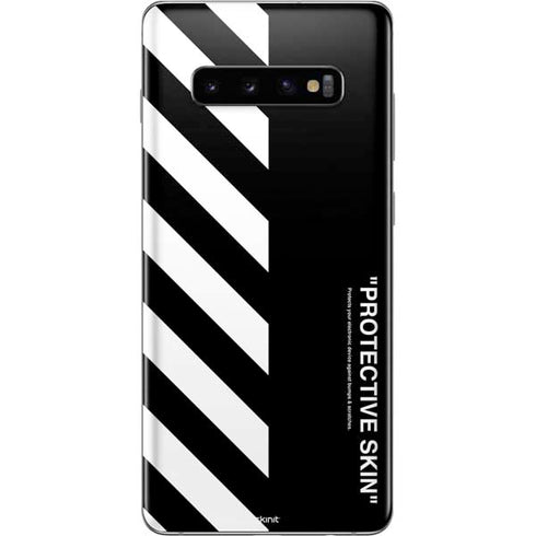 Black and White Stripes Galaxy S10 Plus Skin