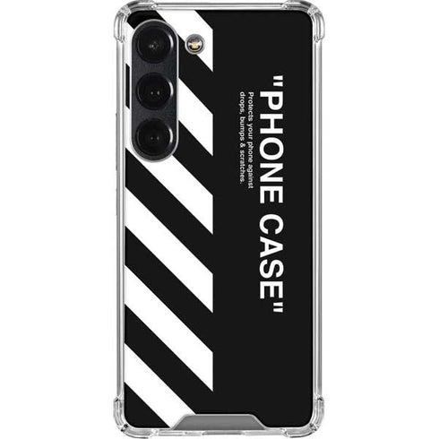 Black and White Stripes Galaxy S23 Clear Case