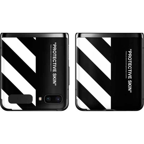Black and White Stripes Galaxy Z Flip Skin