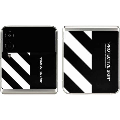Black and White Stripes Galaxy Z Flip3 5G Skin