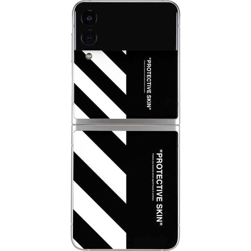 Black and White Stripes Galaxy Z Flip3 5G Skin