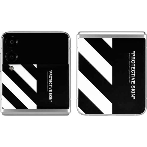 Black and White Stripes Galaxy Z Flip4 5G Skin